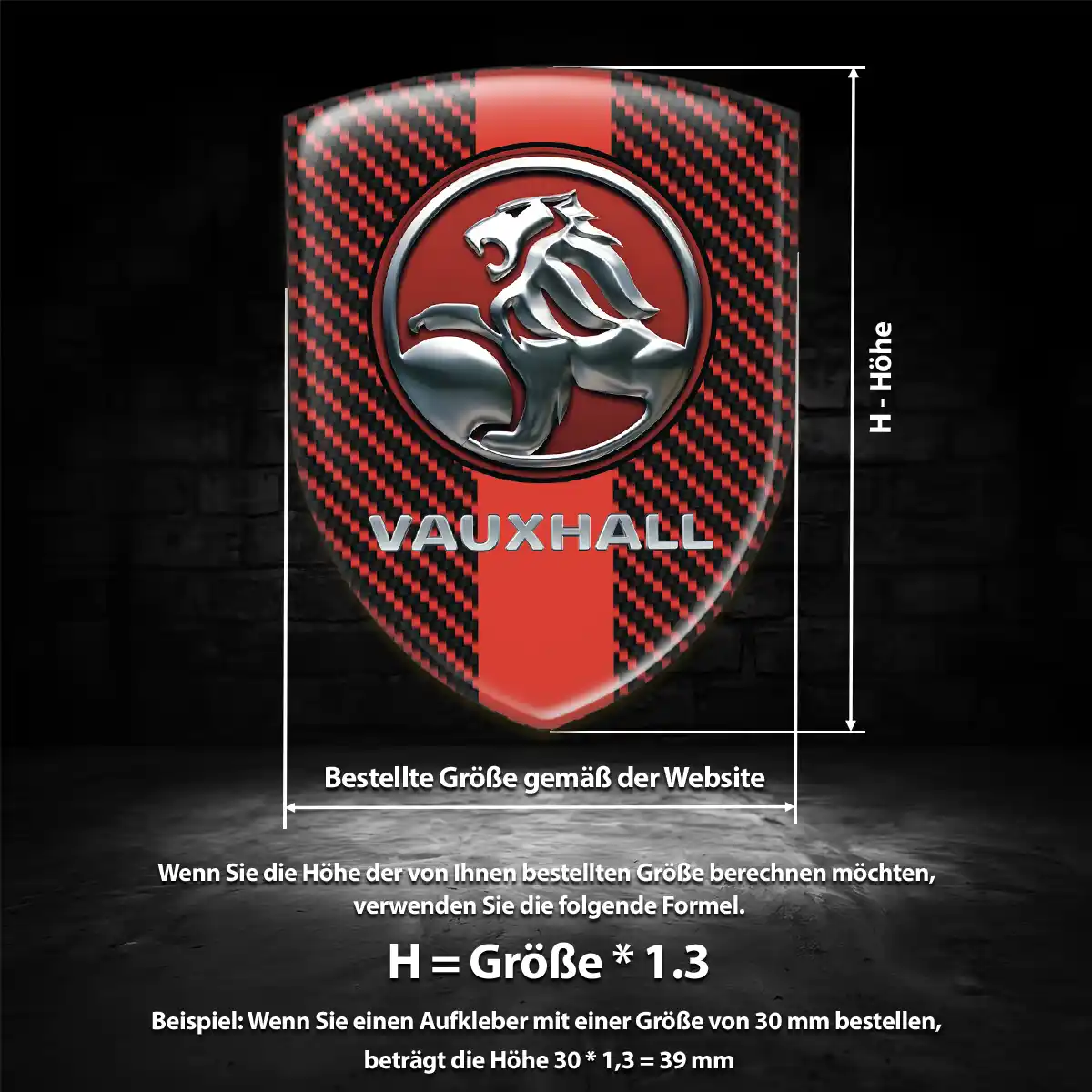 Vauxhall 3D Gel Aufkleber Elegantes Design