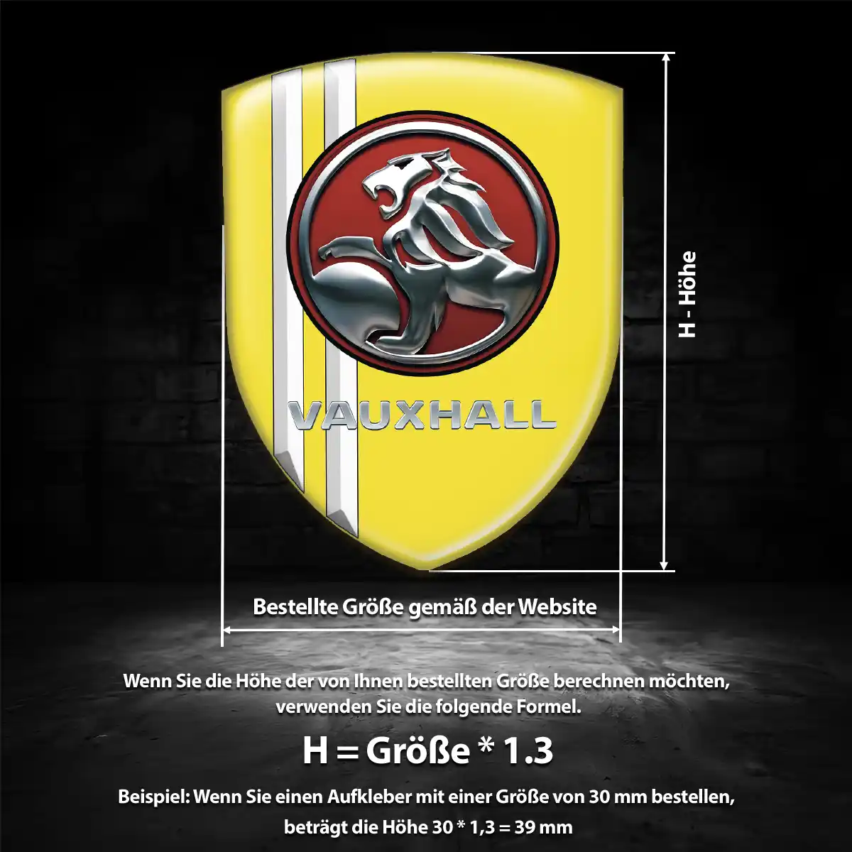 Vauxhall 3D Gel Aufkleber Emblem Anspruchsvolles Design