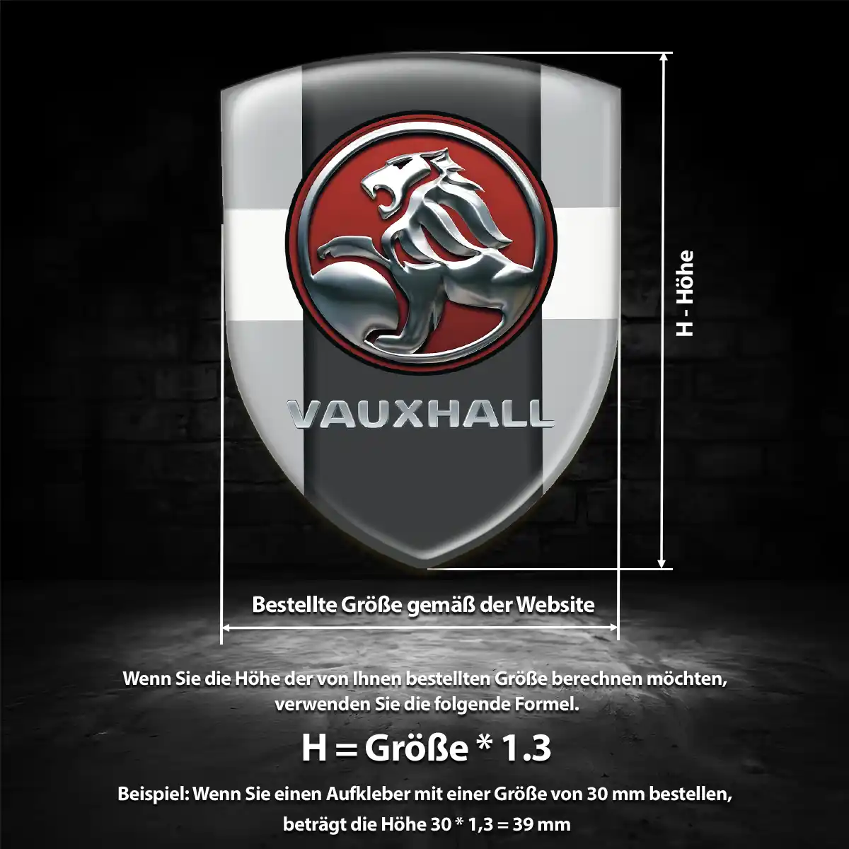 Vauxhall 3D Gel Aufkleber Emblem Auto Exterieurdesign