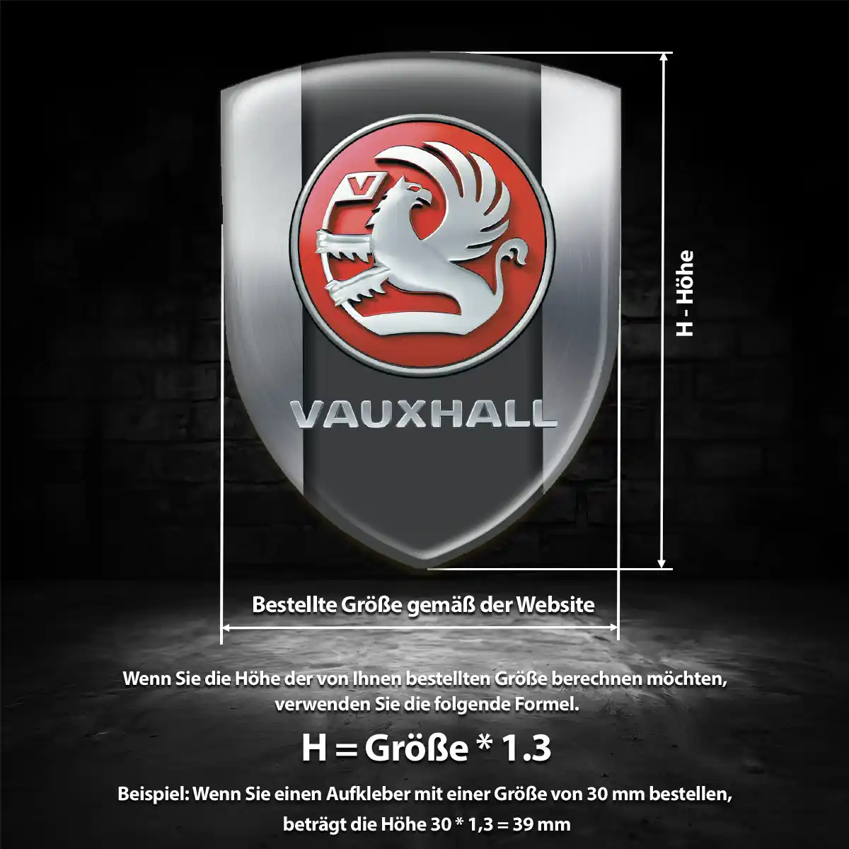 Vauxhall 3D Gel Aufkleber Emblem Auto Hochwertiges Harz