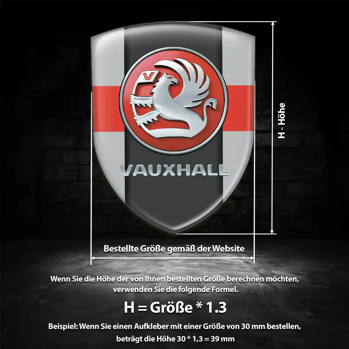 Vauxhall 3D Gel Aufkleber Emblem Auto Interieurdesign