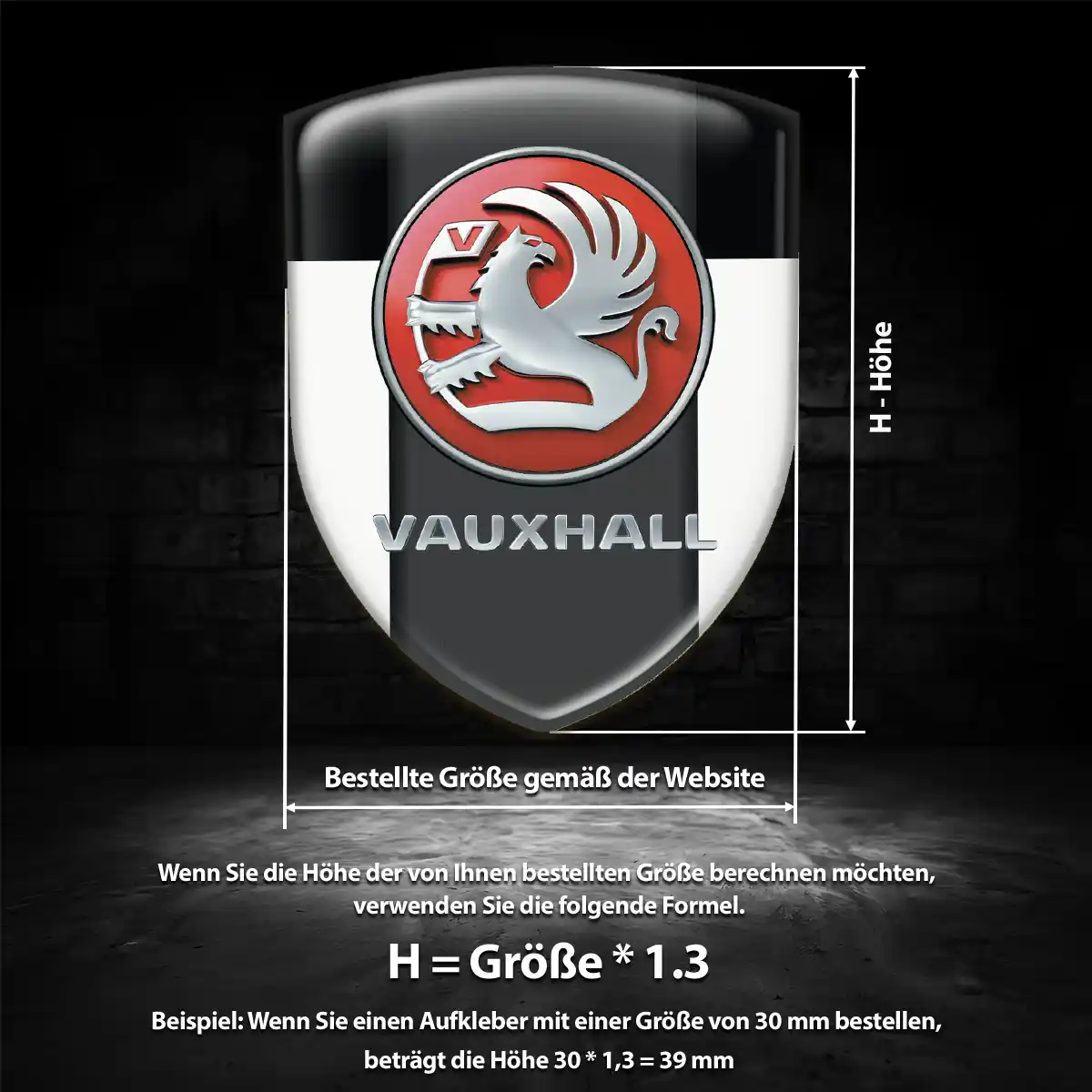 Vauxhall 3D Gel Aufkleber Emblem Auto Luxus-Edition