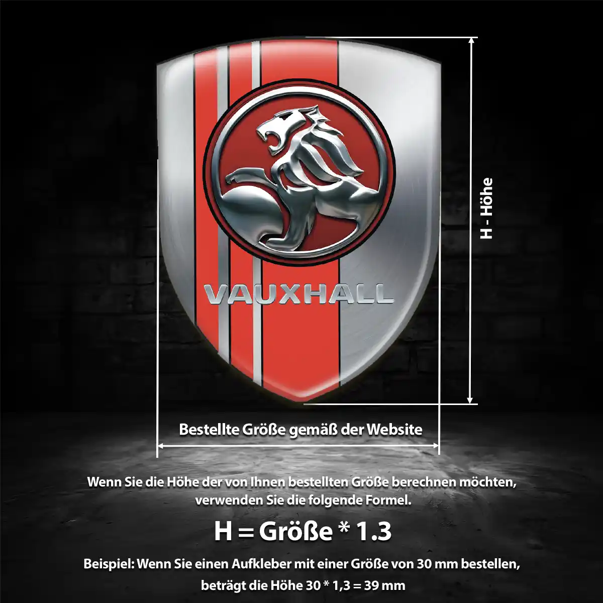 Vauxhall 3D Gel Aufkleber Emblem Auto Modernes Design