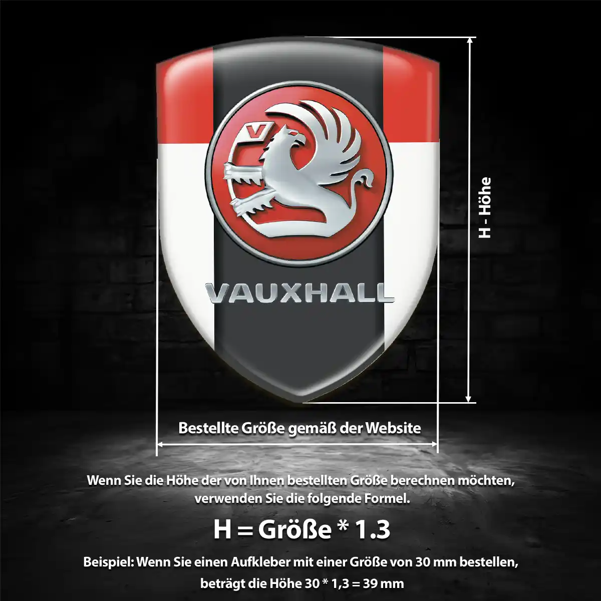 Vauxhall 3D Gel Aufkleber Emblem Auto Premiumqualität