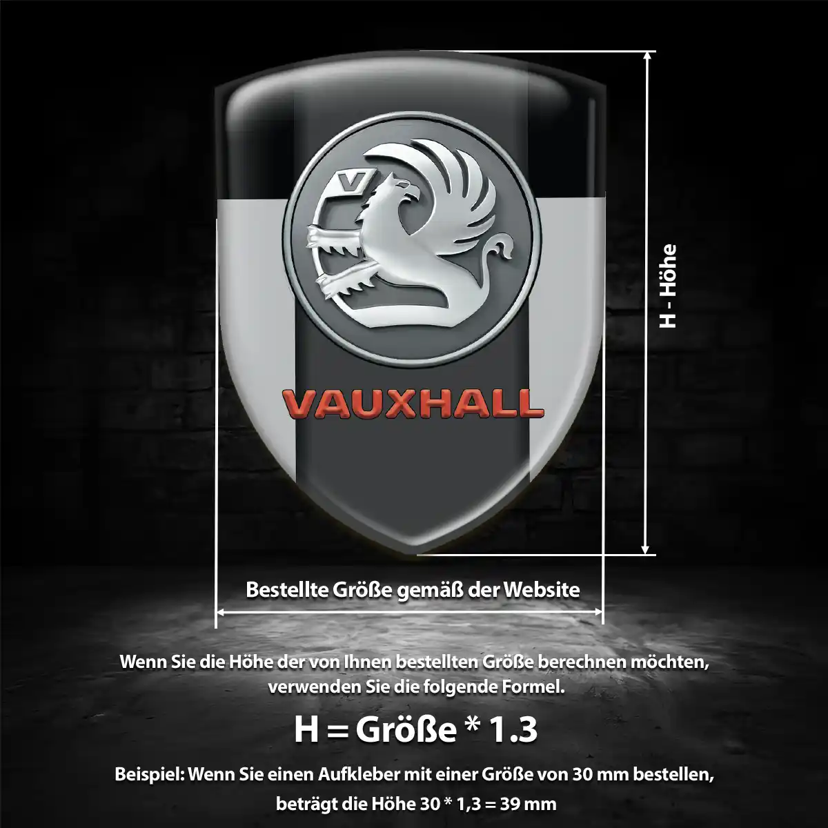 Vauxhall 3D Gel Aufkleber Emblem Edles Design