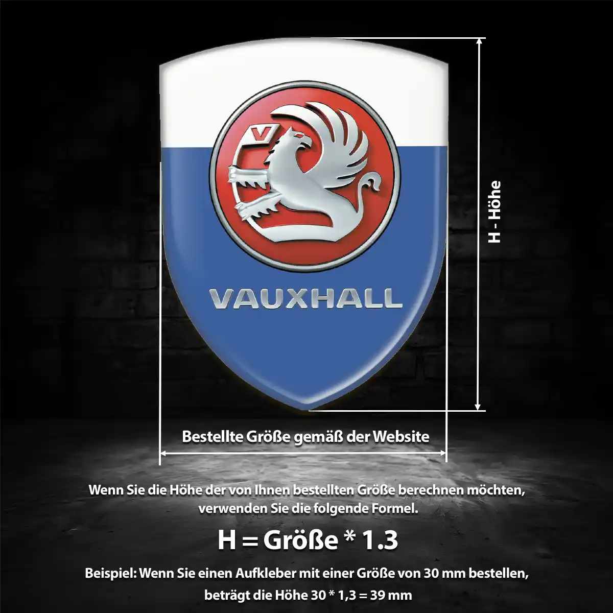 Vauxhall 3D Gel Aufkleber Emblem Elegantes Design