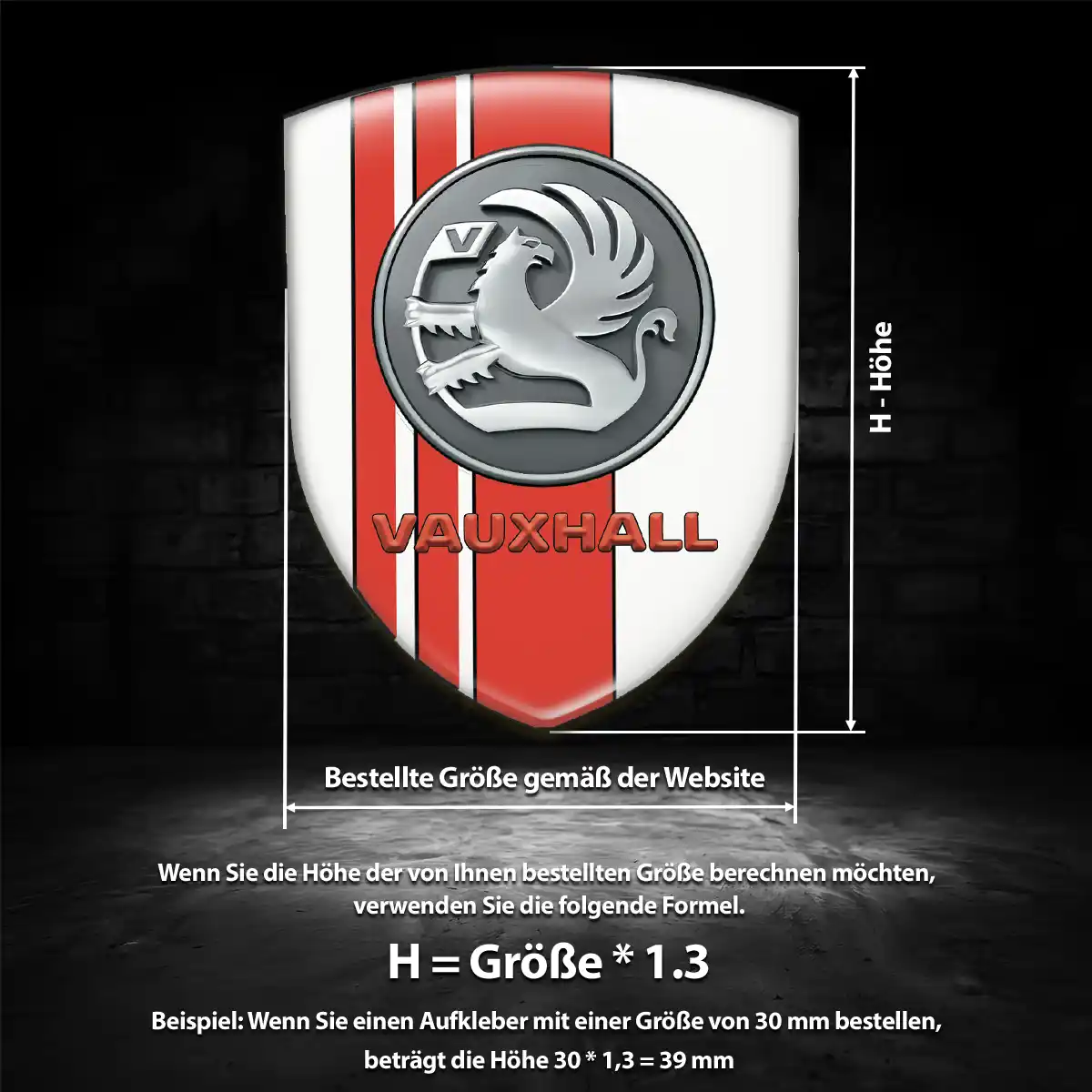 Vauxhall 3D Gel Aufkleber Emblem Hochwertiges Harz
