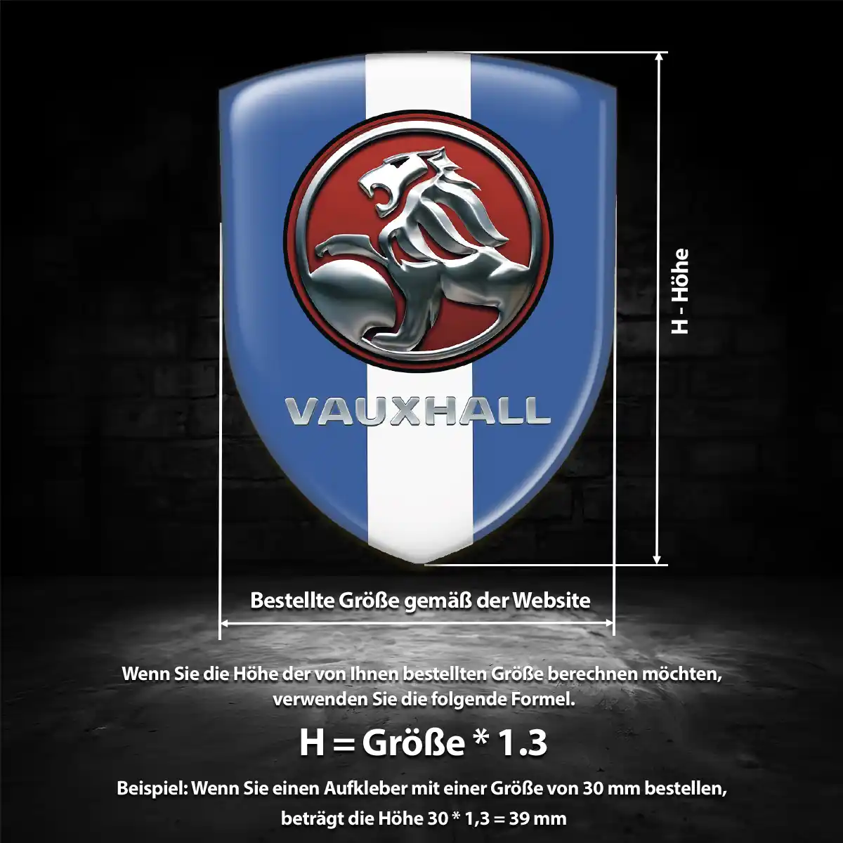 Vauxhall 3D Gel Aufkleber Emblem Interieurdesign
