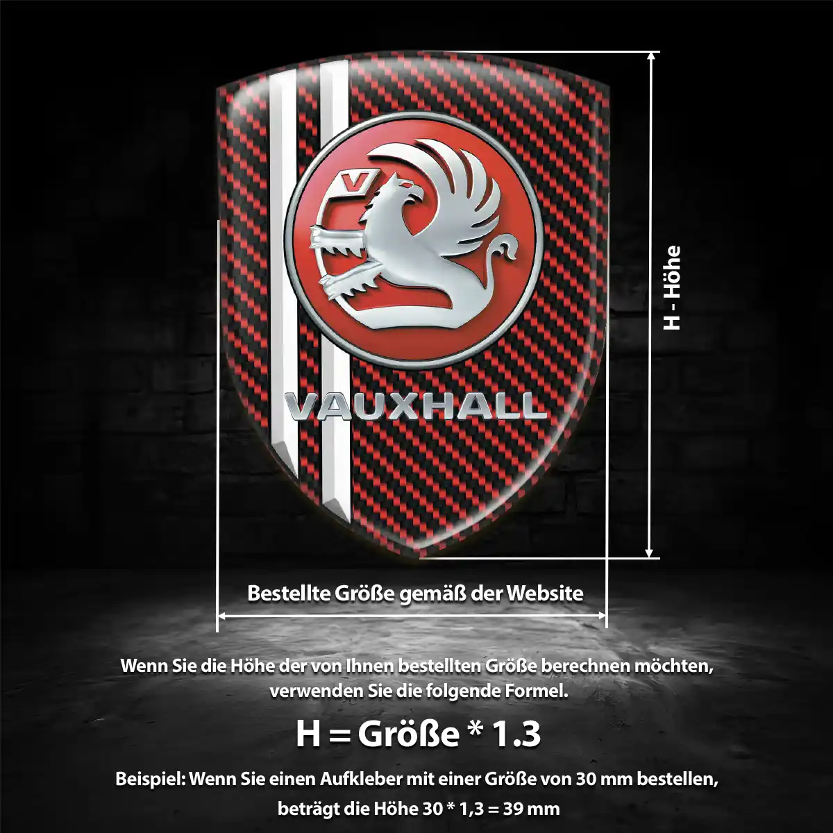 Vauxhall 3D Gel Aufkleber Emblem Luxus-Edition