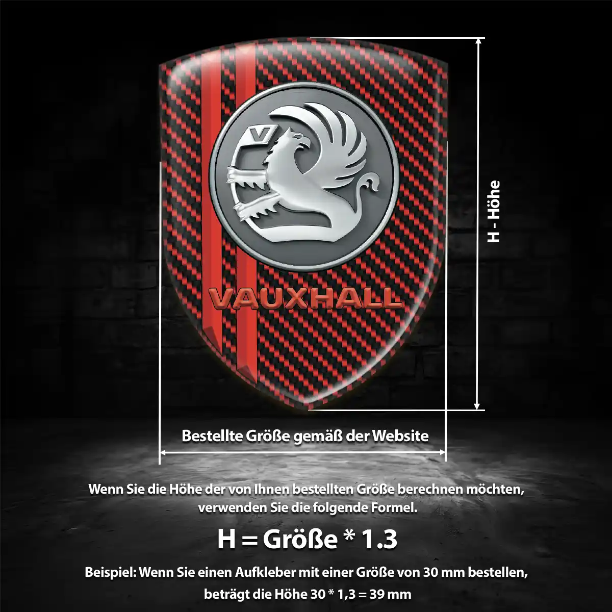 Vauxhall 3D Gel Aufkleber Emblem Premiumqualität