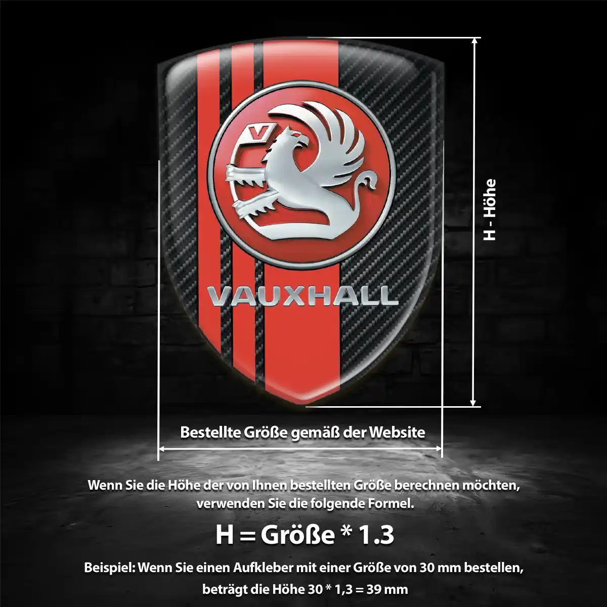 Vauxhall 3D Gel Aufkleber Embleme Anspruchsvolles Design