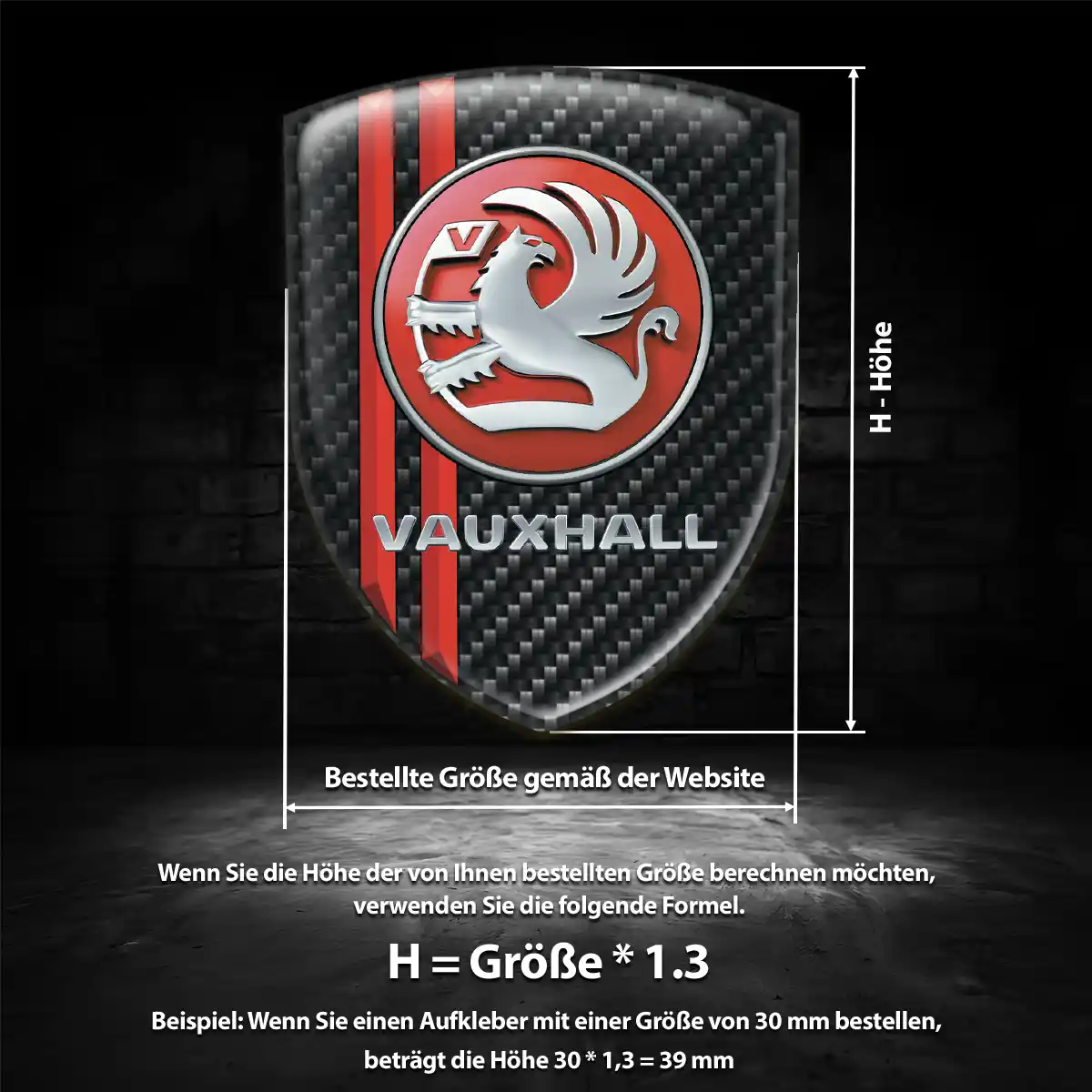 Vauxhall 3D Gel Aufkleber Embleme Auto Exterieurdesign