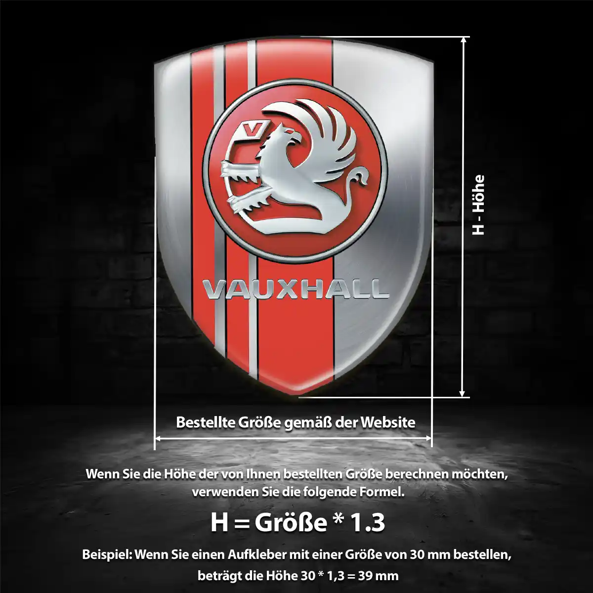 Vauxhall 3D Gel Aufkleber Embleme Auto Premium-Edition