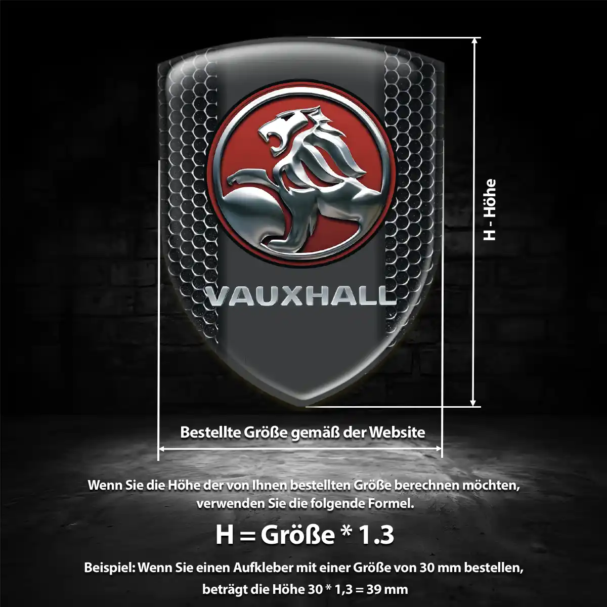 Vauxhall 3D Gel Aufkleber Embleme Exterieurdesign