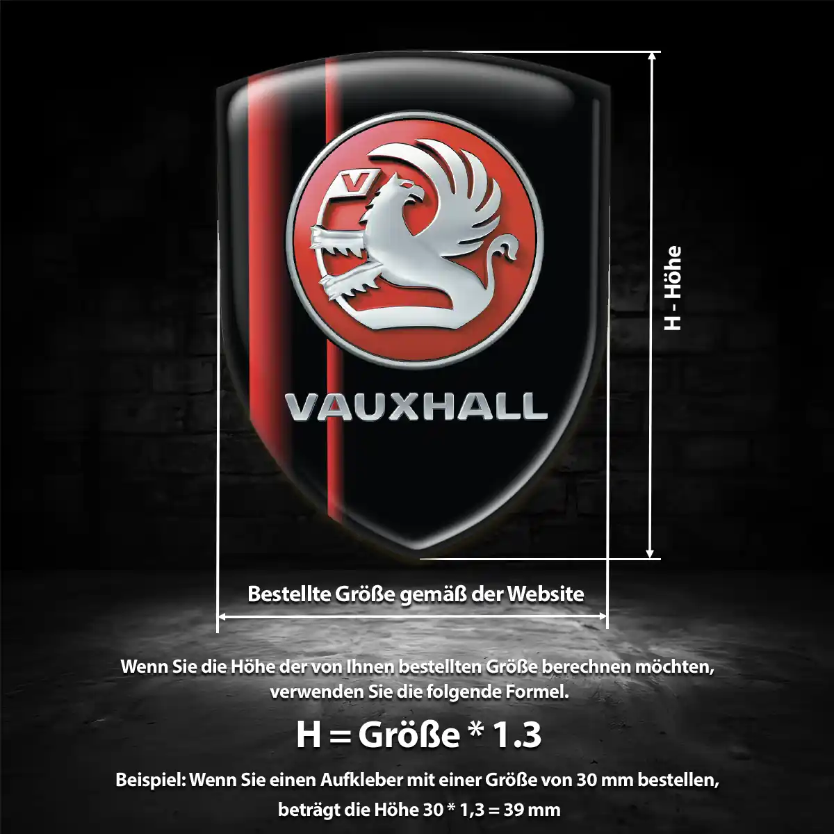 Vauxhall 3D Gel Aufkleber Embleme Tuningfahrzeug