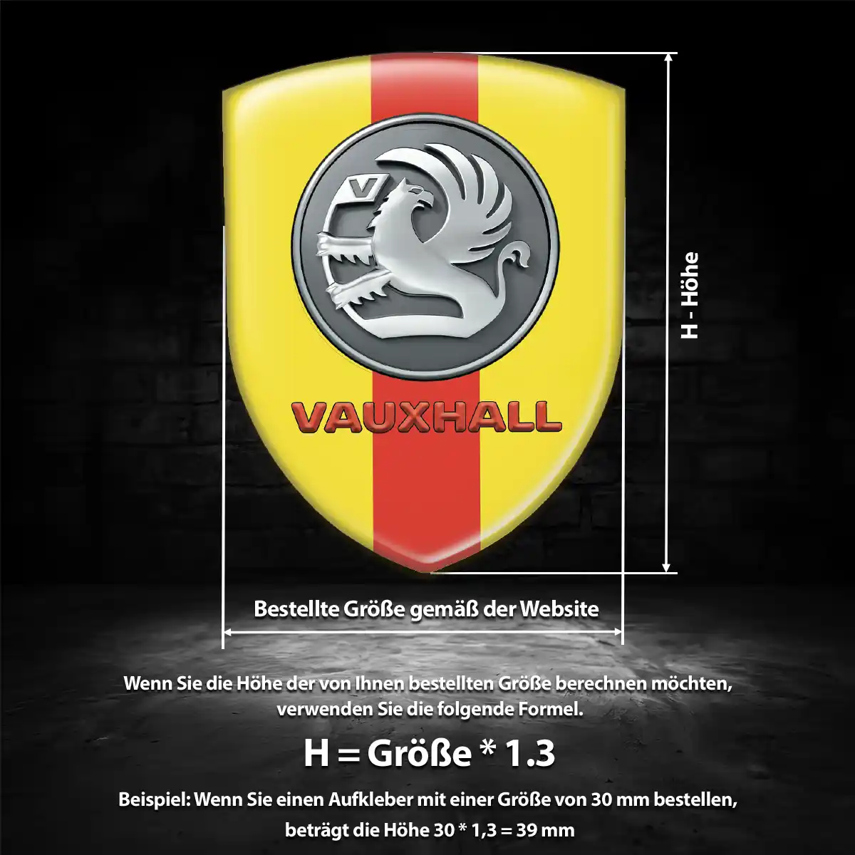 Vauxhall 3D Gel Aufkleber Erstklassige Qualität