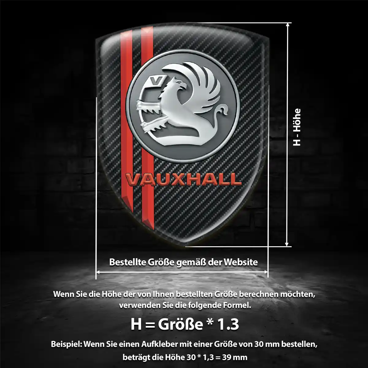 Vauxhall 3D Gel Aufkleber Exterieurdesign