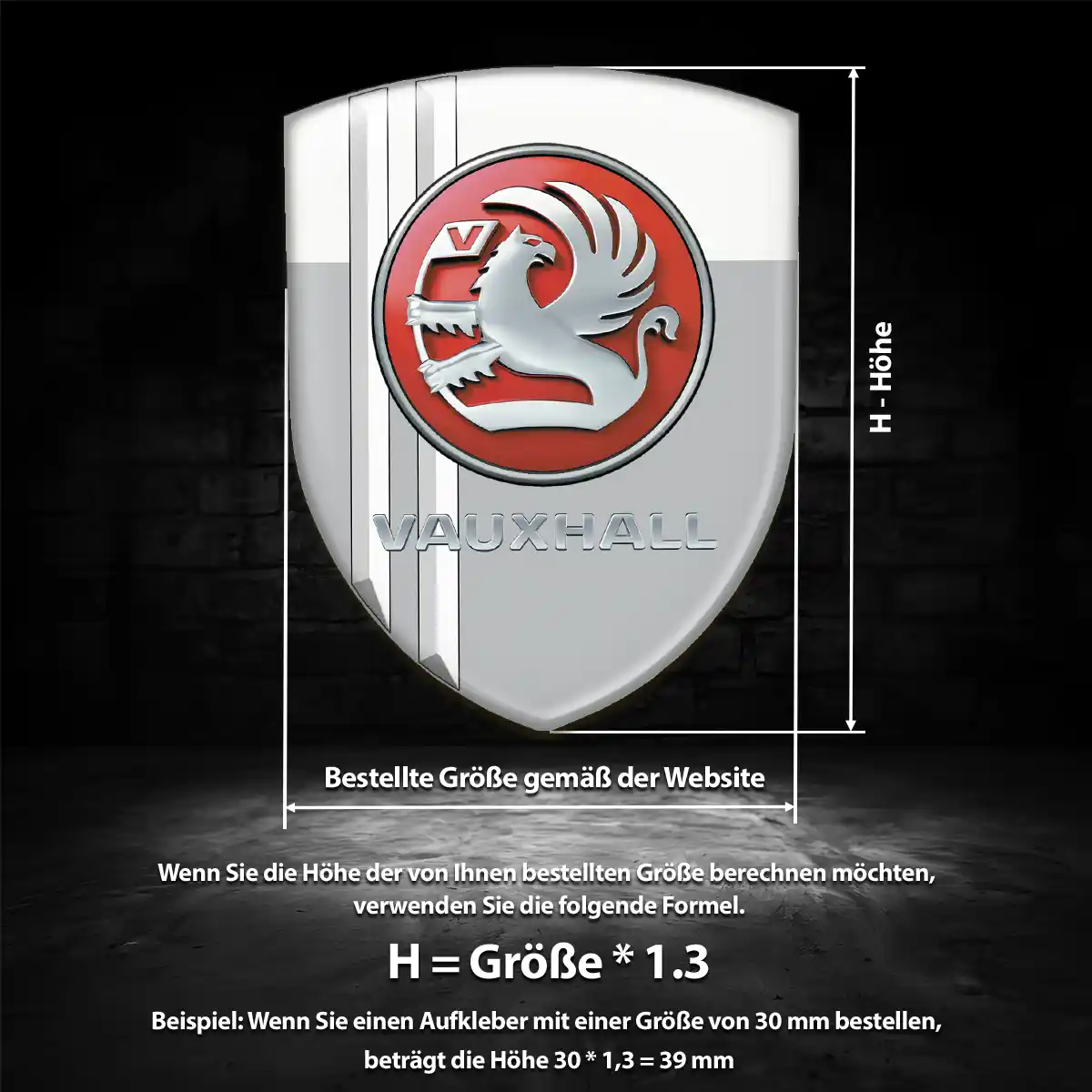 Vauxhall 3D Gel Aufkleber Hochwertiges Harz