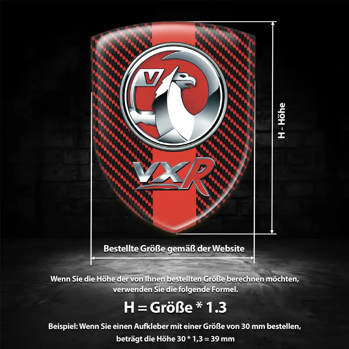 Vauxhall 3D Gel Aufkleber Interieurdesign