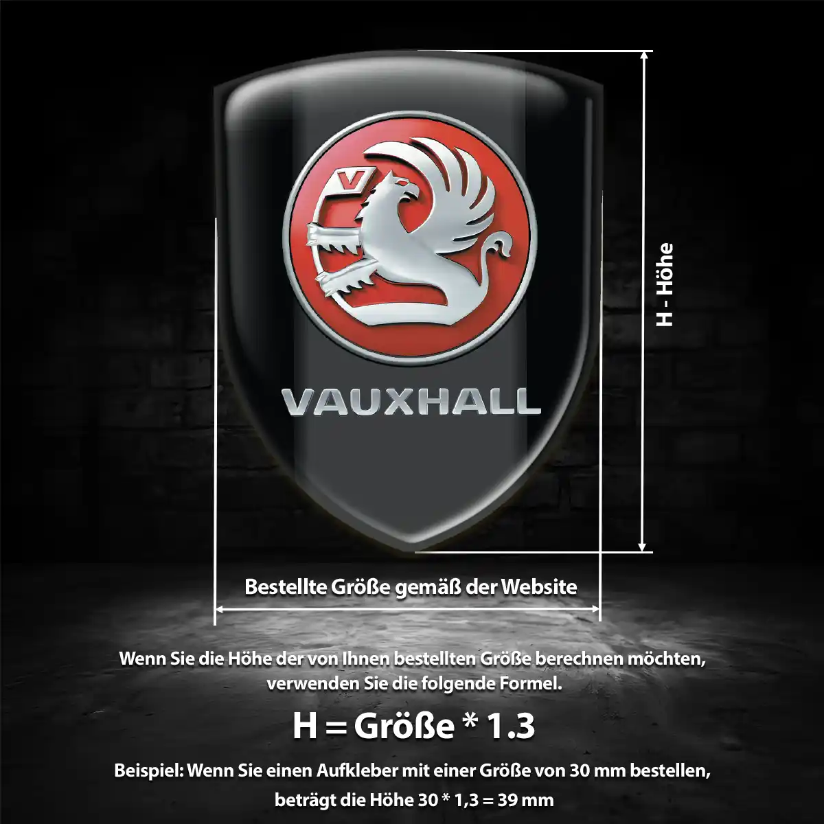 Vauxhall 3D Gel Aufkleber Limitierte Auflage