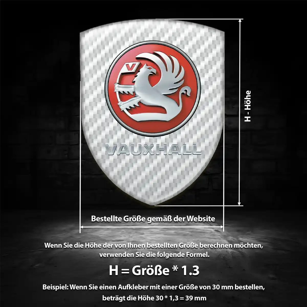 Vauxhall 3D Gel Aufkleber Silikon Anspruchsvolles Design