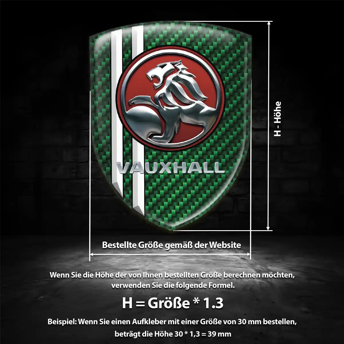 Vauxhall 3D Gel Aufkleber Silikon Ausdrucksstarkes Design