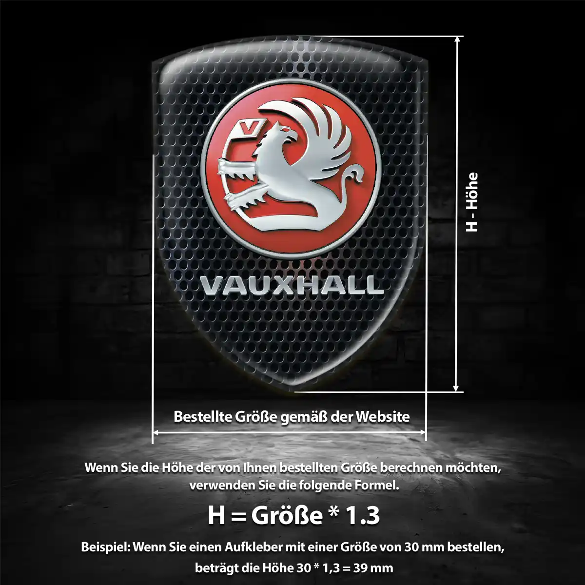 Vauxhall 3D Gel Aufkleber Silikon Auto Exterieurdesign