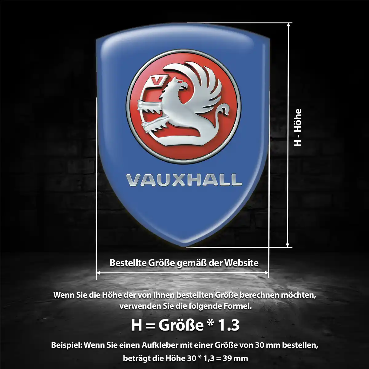 Vauxhall 3D Gel Aufkleber Silikon Auto Hochwertiges Harz