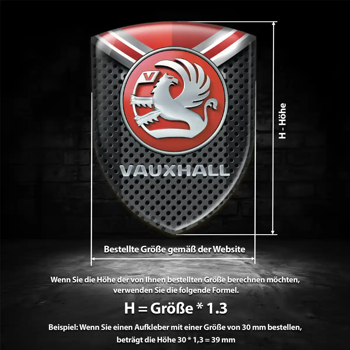 Vauxhall 3D Gel Aufkleber Silikon Auto Hohe Qualität