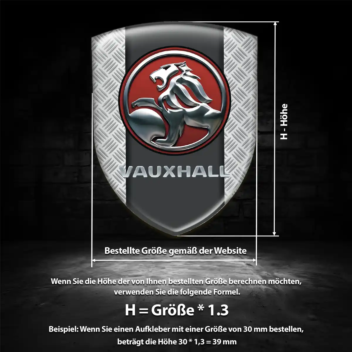 Vauxhall 3D Gel Aufkleber Silikon Auto Interieurdesign