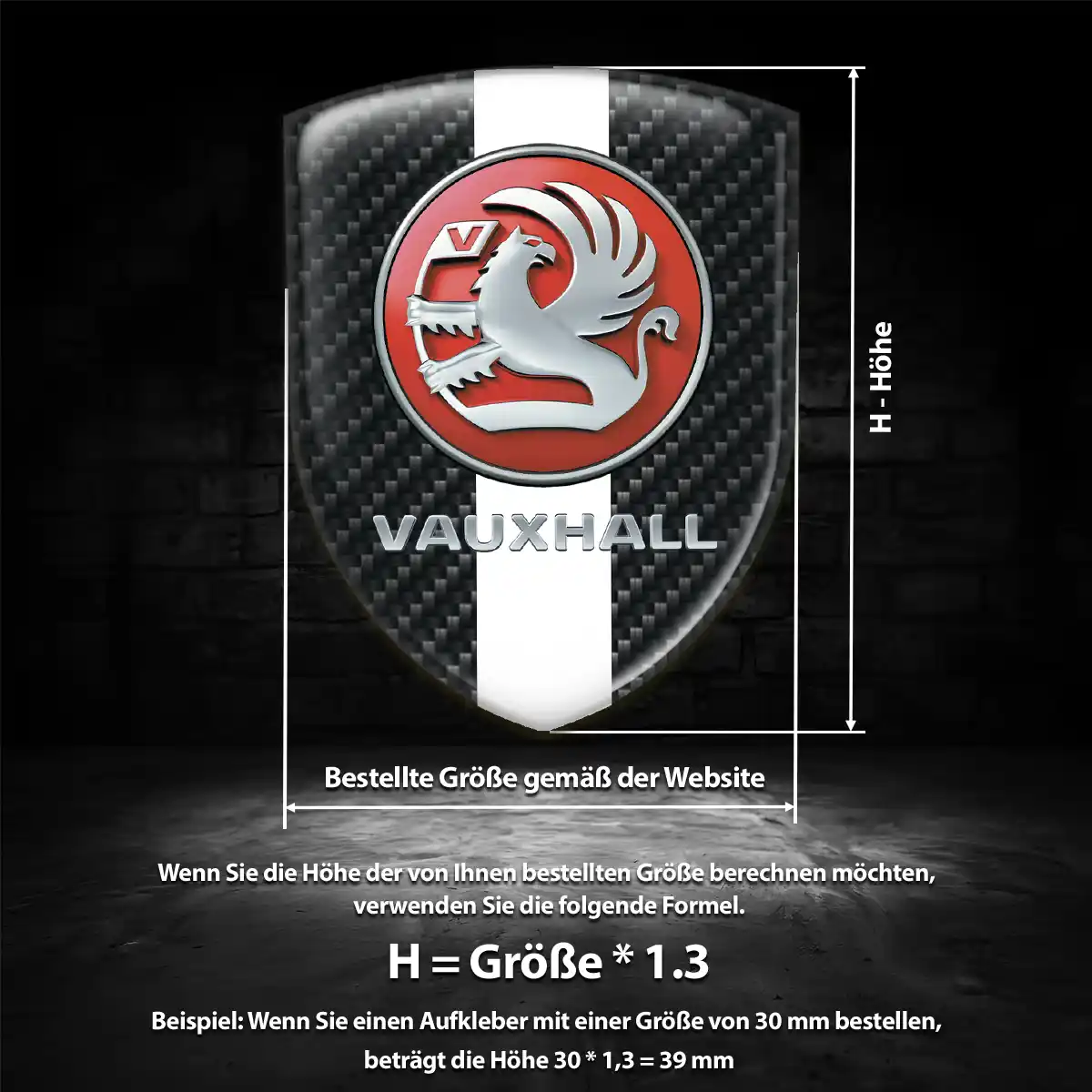 Vauxhall 3D Gel Aufkleber Silikon Auto Limitierte Auflage