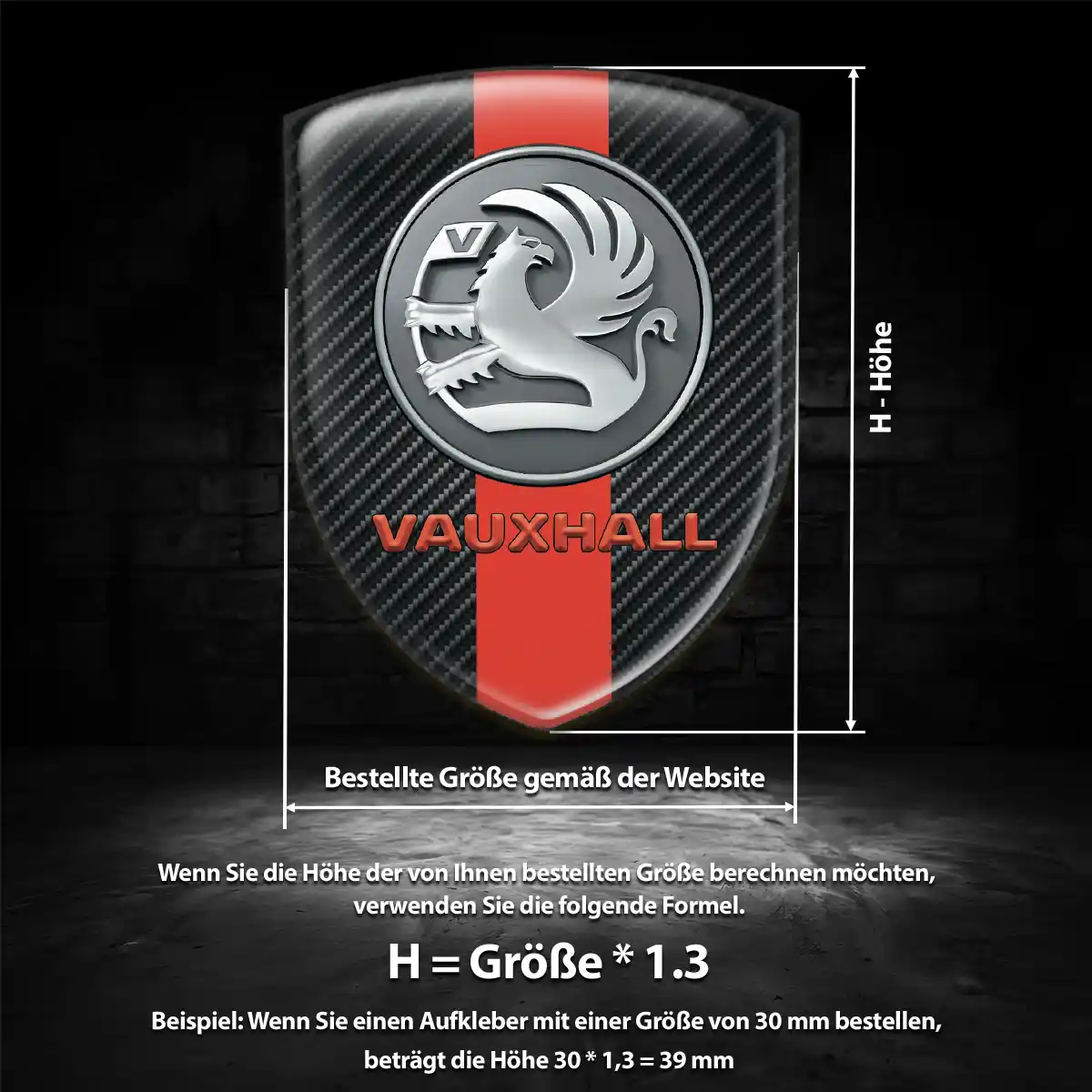 Vauxhall 3D Gel Aufkleber Silikon Auto Luxus-Edition