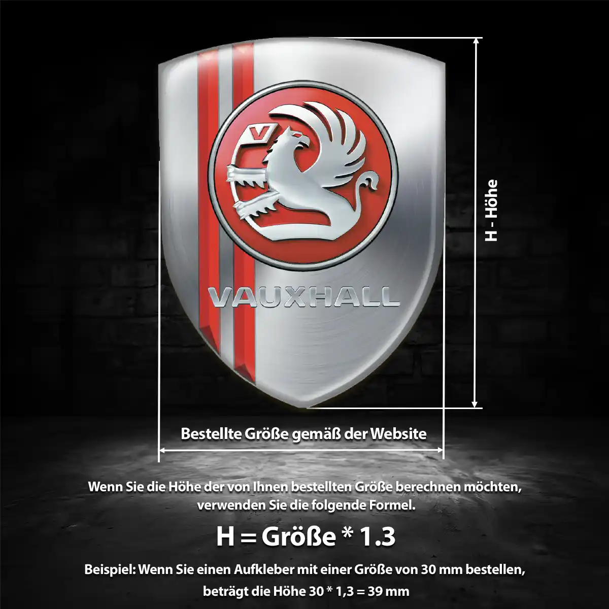 Vauxhall 3D Gel Aufkleber Silikon Auto Markenedition
