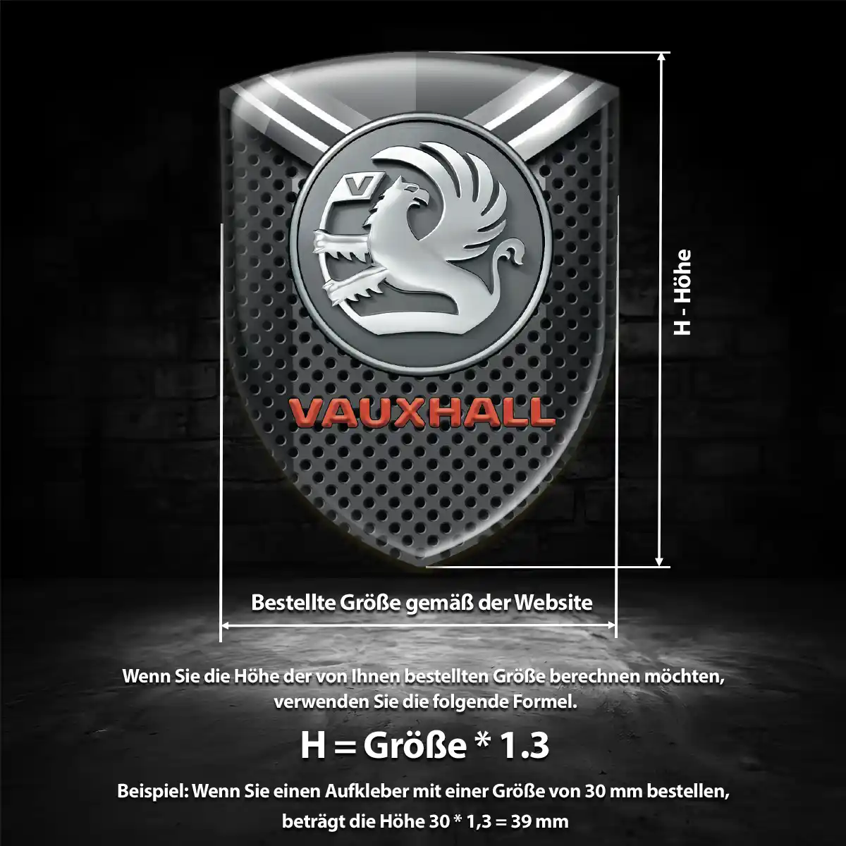 Vauxhall 3D Gel Aufkleber Silikon Auto Modernes Design