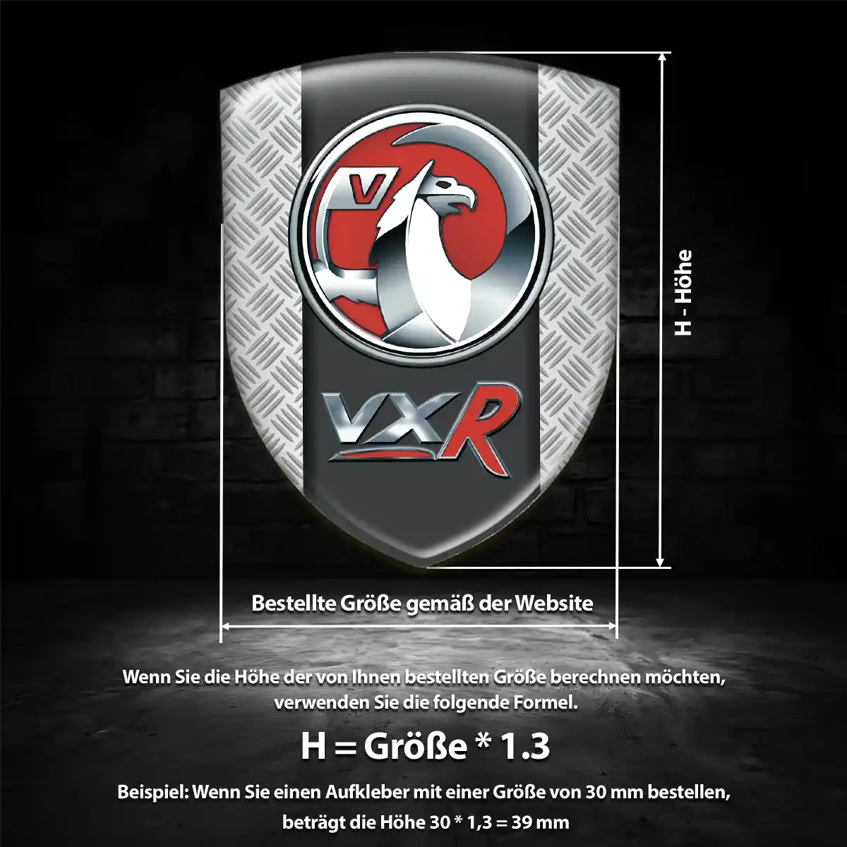 Vauxhall 3D Gel Aufkleber Silikon Edles Design
