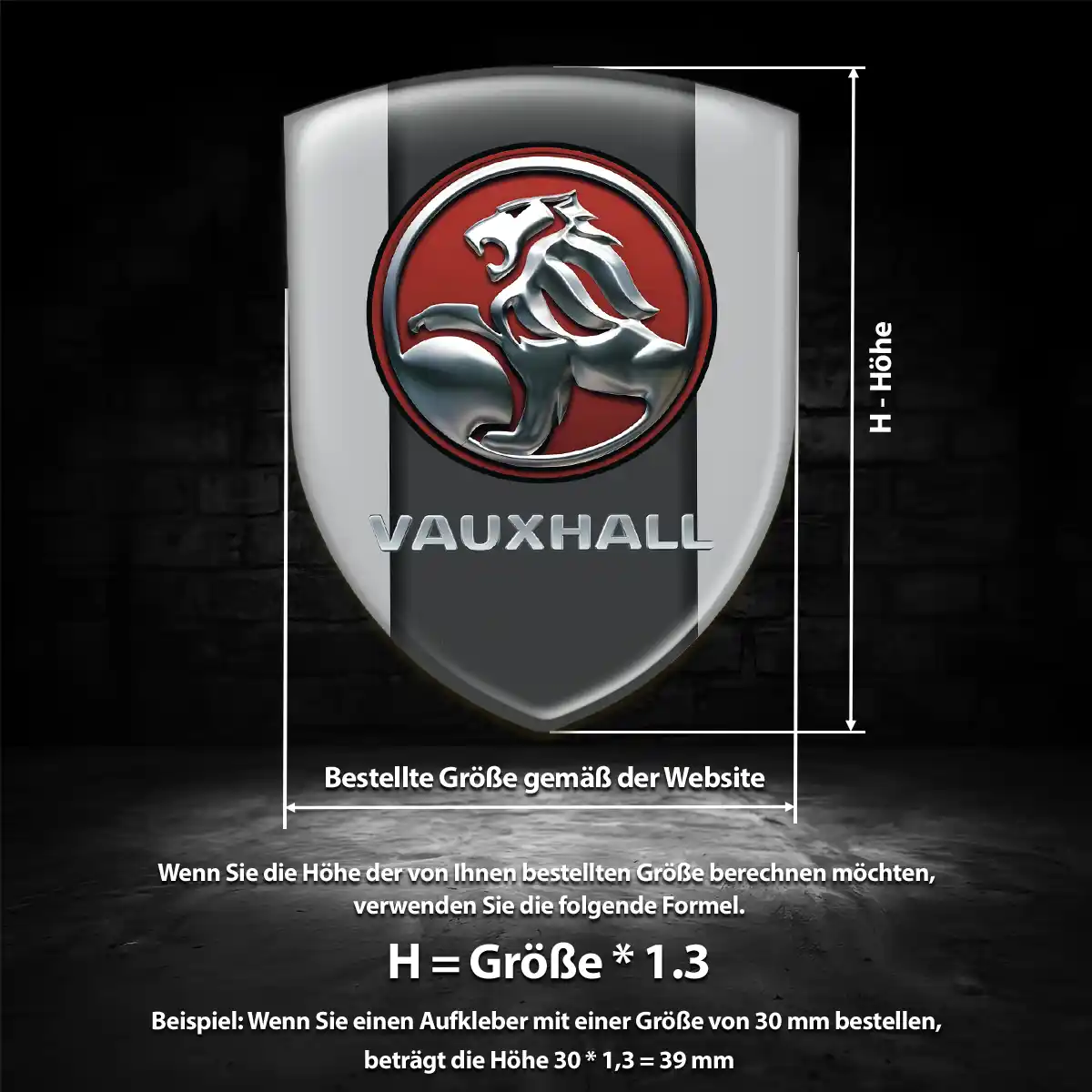 Vauxhall 3D Gel Aufkleber Silikon Hohe Qualität