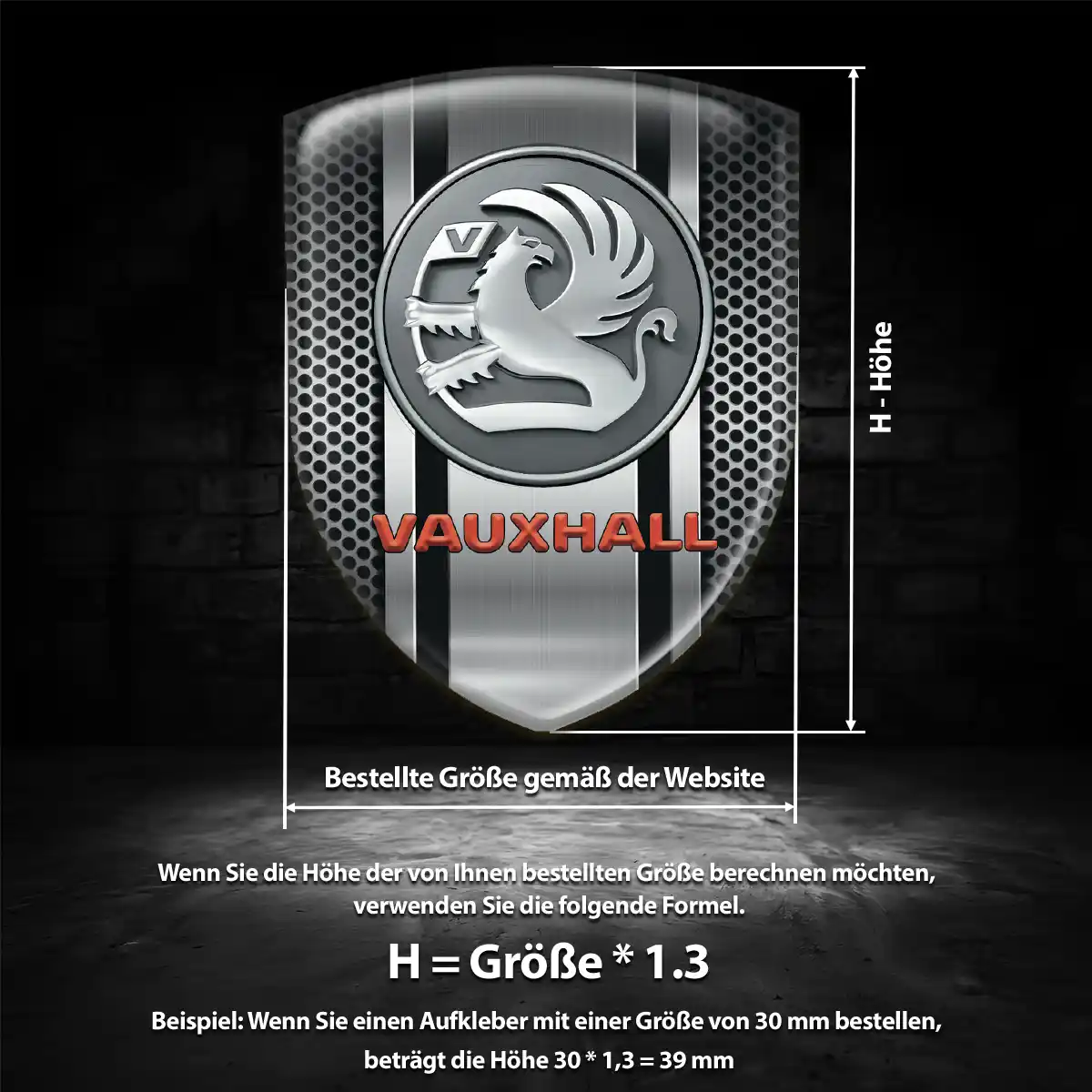 Vauxhall 3D Gel Aufkleber Silikon Luxus-Edition