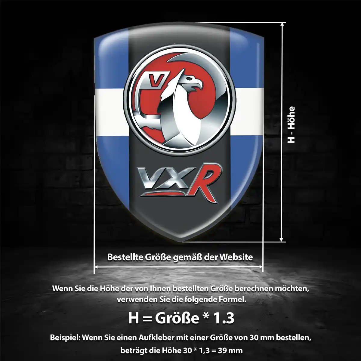 Vauxhall 3D Gel Aufkleber Silikon Modernes Design