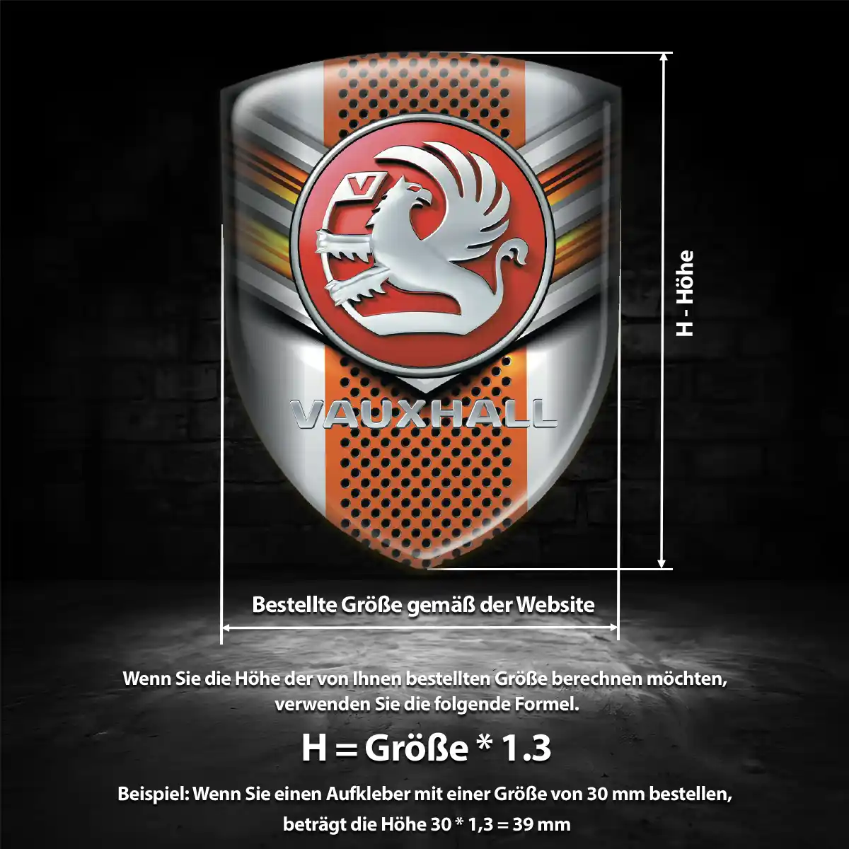Vauxhall 3D Gel Aufkleber Stilvolles Design