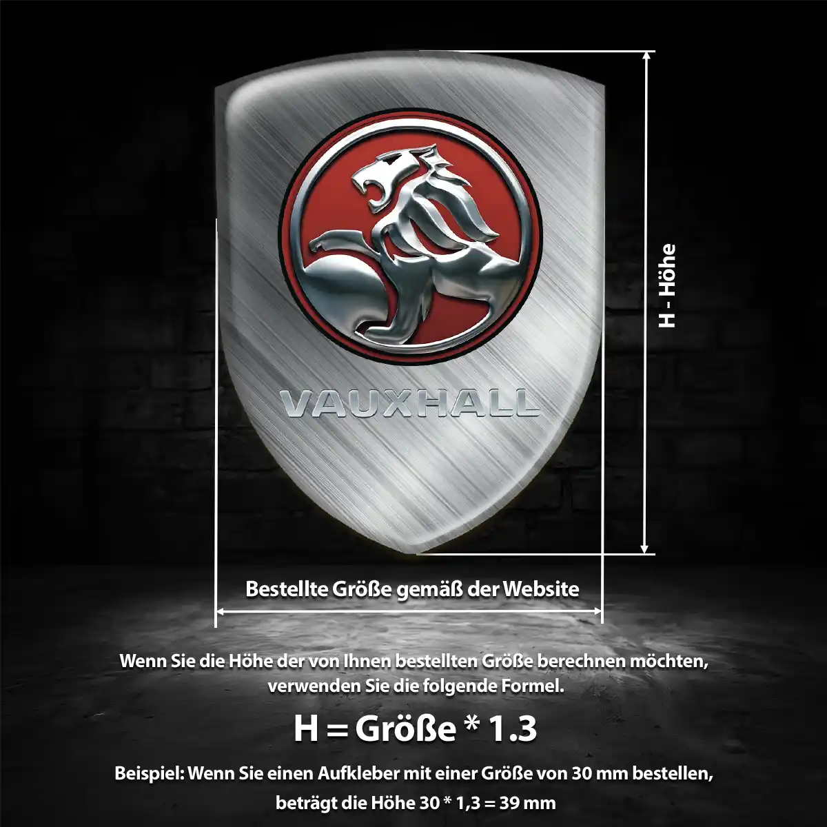 Vauxhall 3D Gel Aufkleber Wappen Ausdrucksstarkes Design