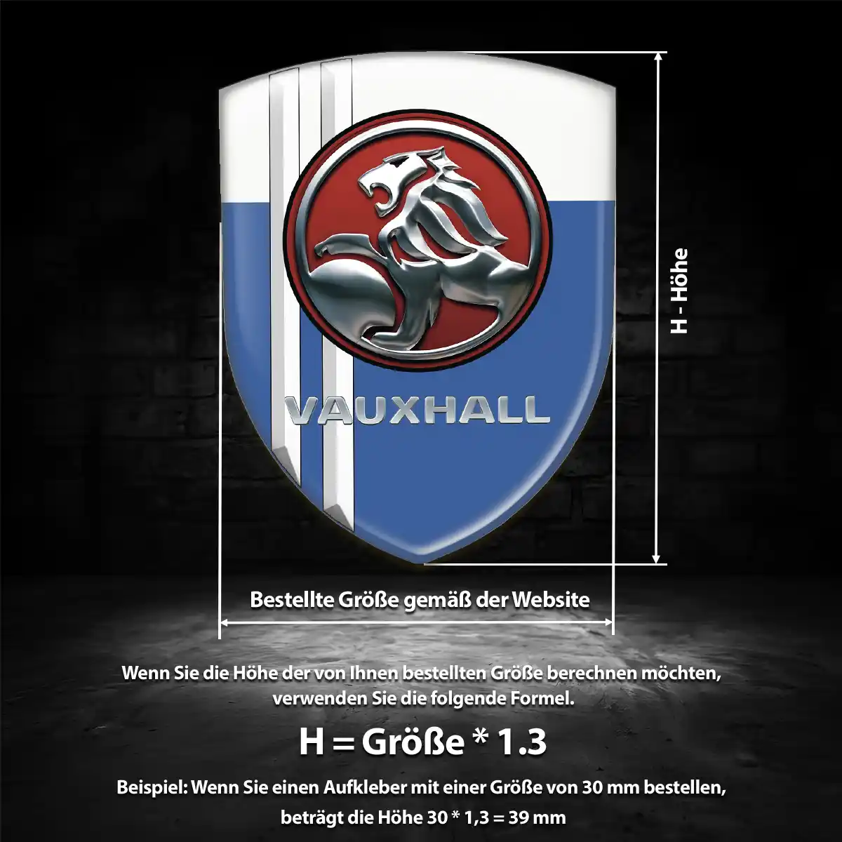 Vauxhall 3D Gel Aufkleber Wappen Auto Edles Design