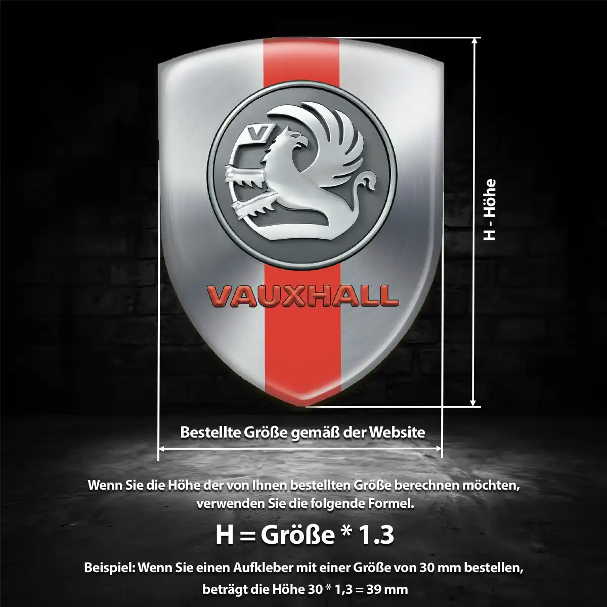 Vauxhall 3D Gel Aufkleber Wappen Auto Exterieurdesign