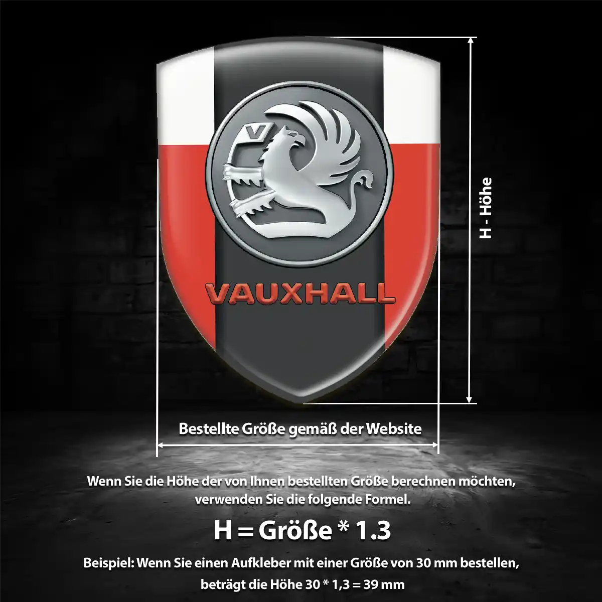 Vauxhall 3D Gel Aufkleber Wappen Auto Interieurdesign