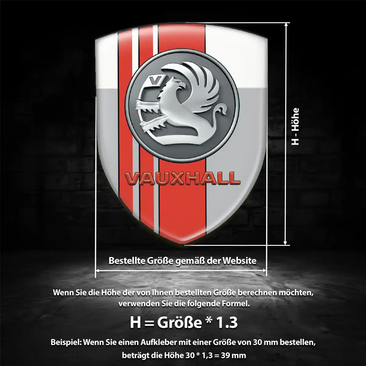 Vauxhall 3D Gel Aufkleber Wappen Auto Premium-Edition