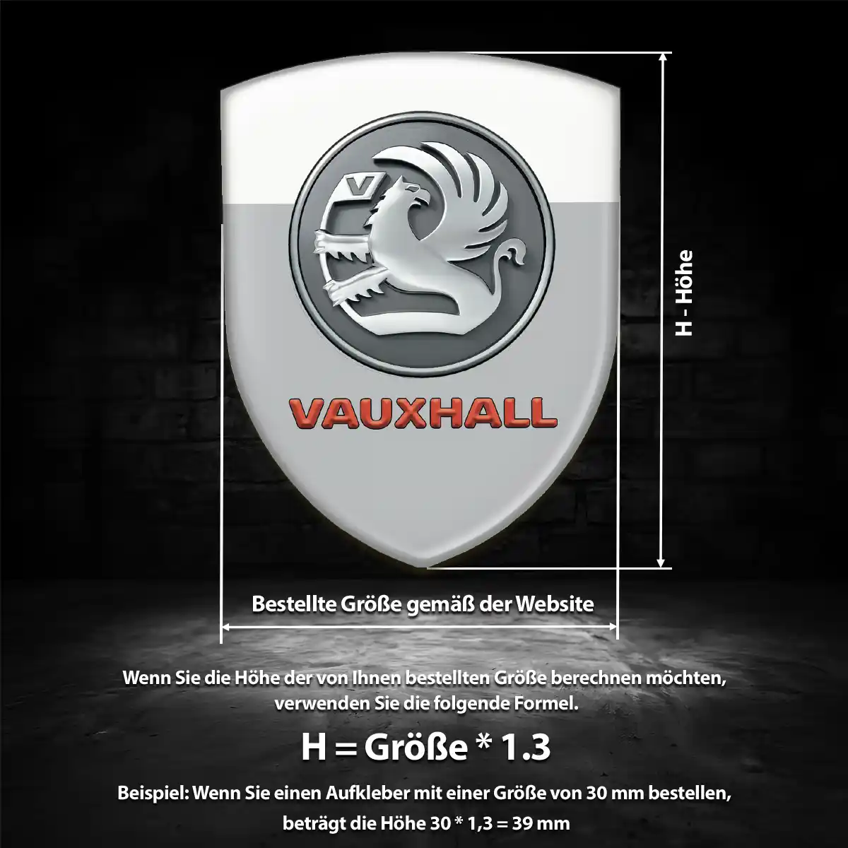 Vauxhall 3D Gel Aufkleber Wappen Auto Stilvolles Design