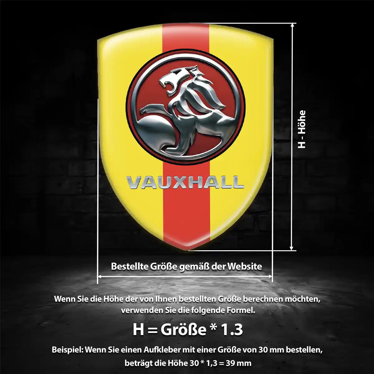 Vauxhall 3D Gel Aufkleber Wappen Auto Tuningfahrzeug