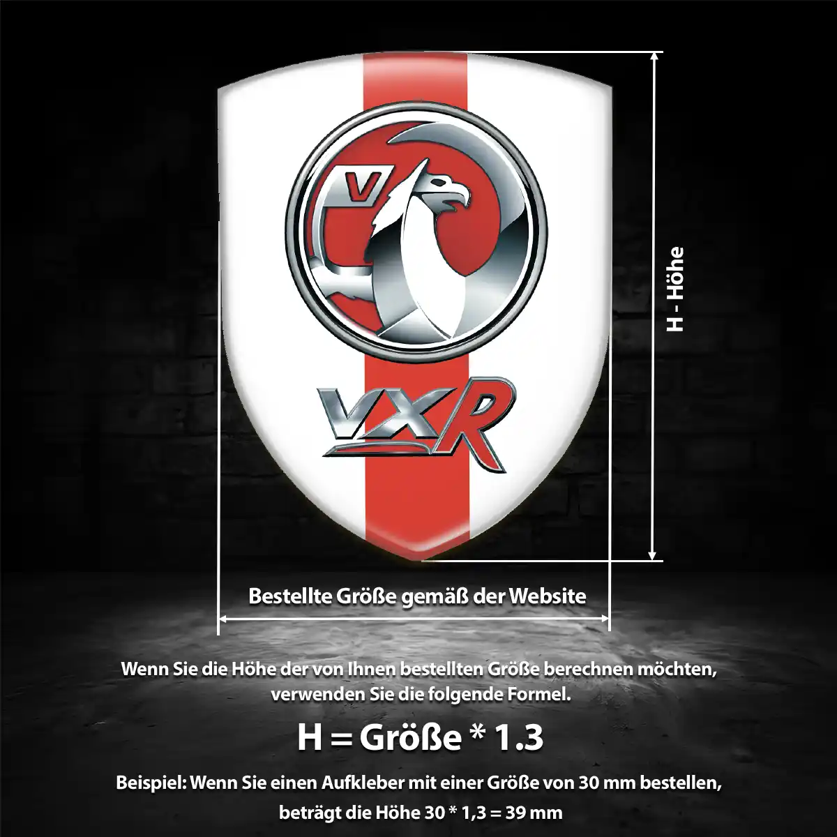 Vauxhall 3D Gel Aufkleber Wappen Edles Design