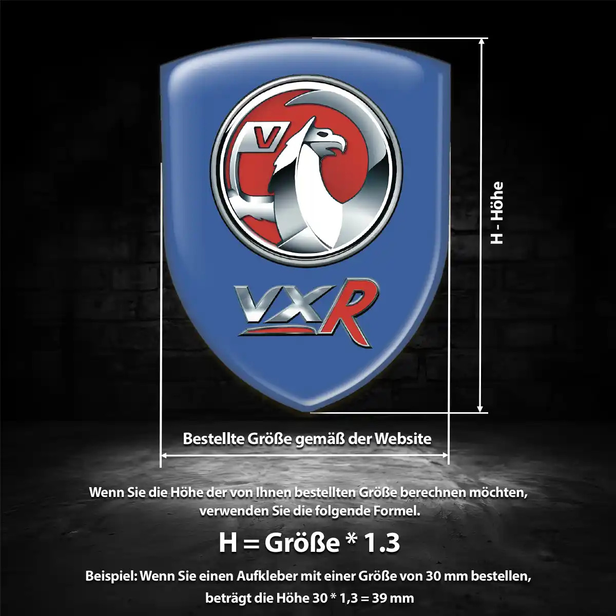 Vauxhall 3D Gel Aufkleber Wappen Elegantes Design