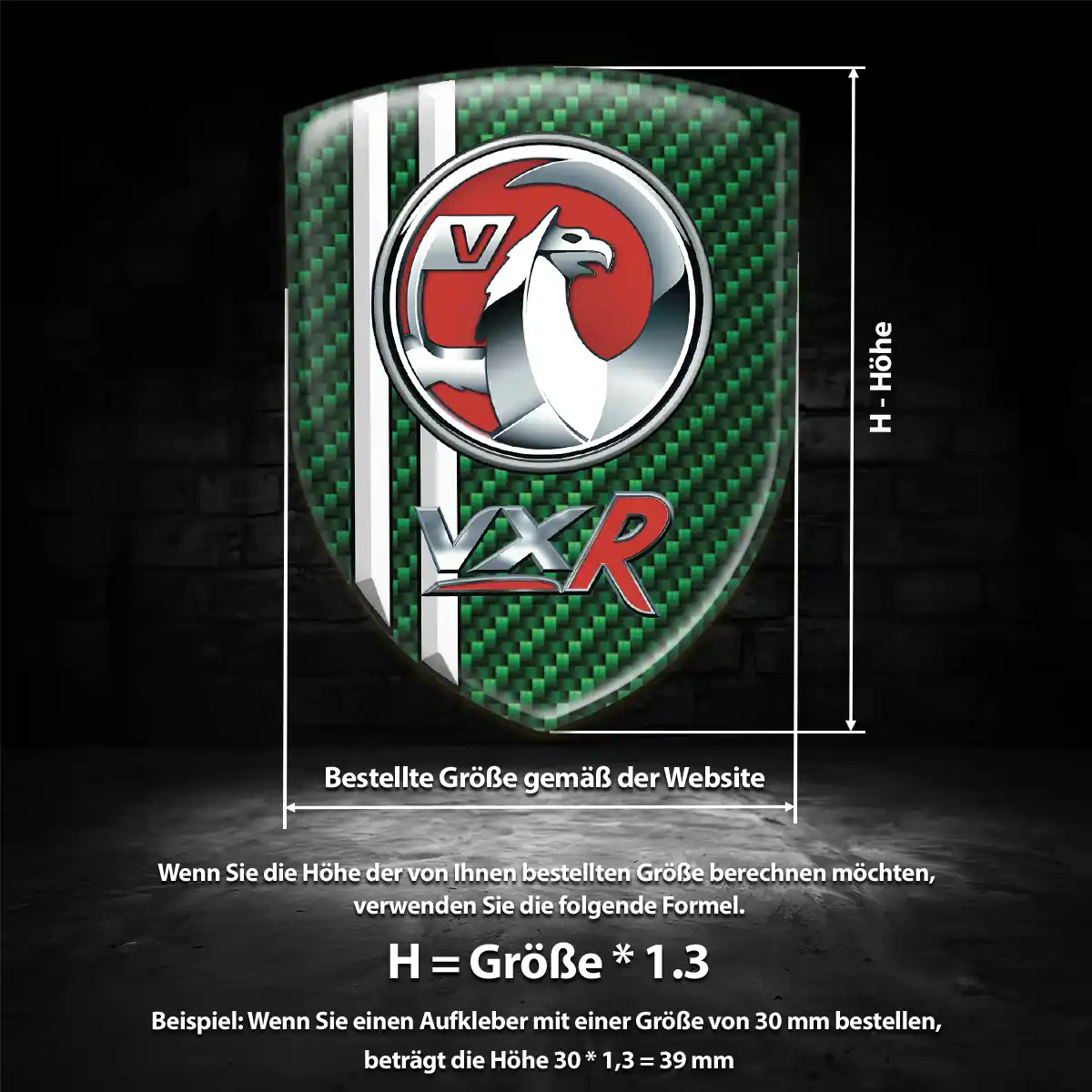 Vauxhall 3D Gel Aufkleber Wappen Exterieurdesign