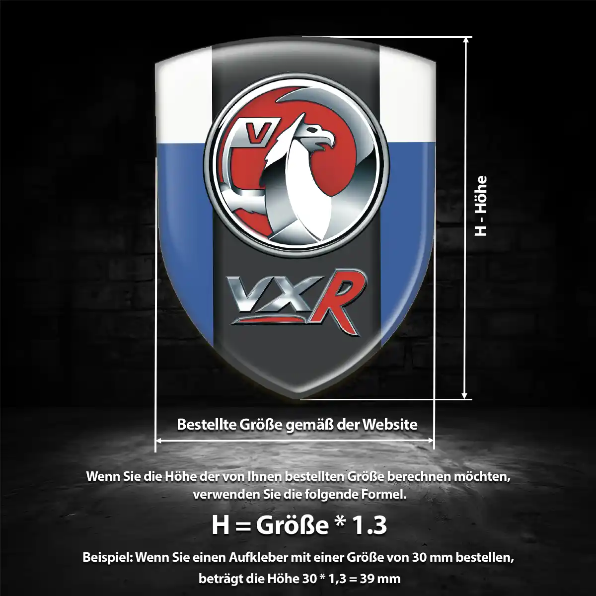 Vauxhall 3D Gel Aufkleber Wappen Hochwertiges Harz